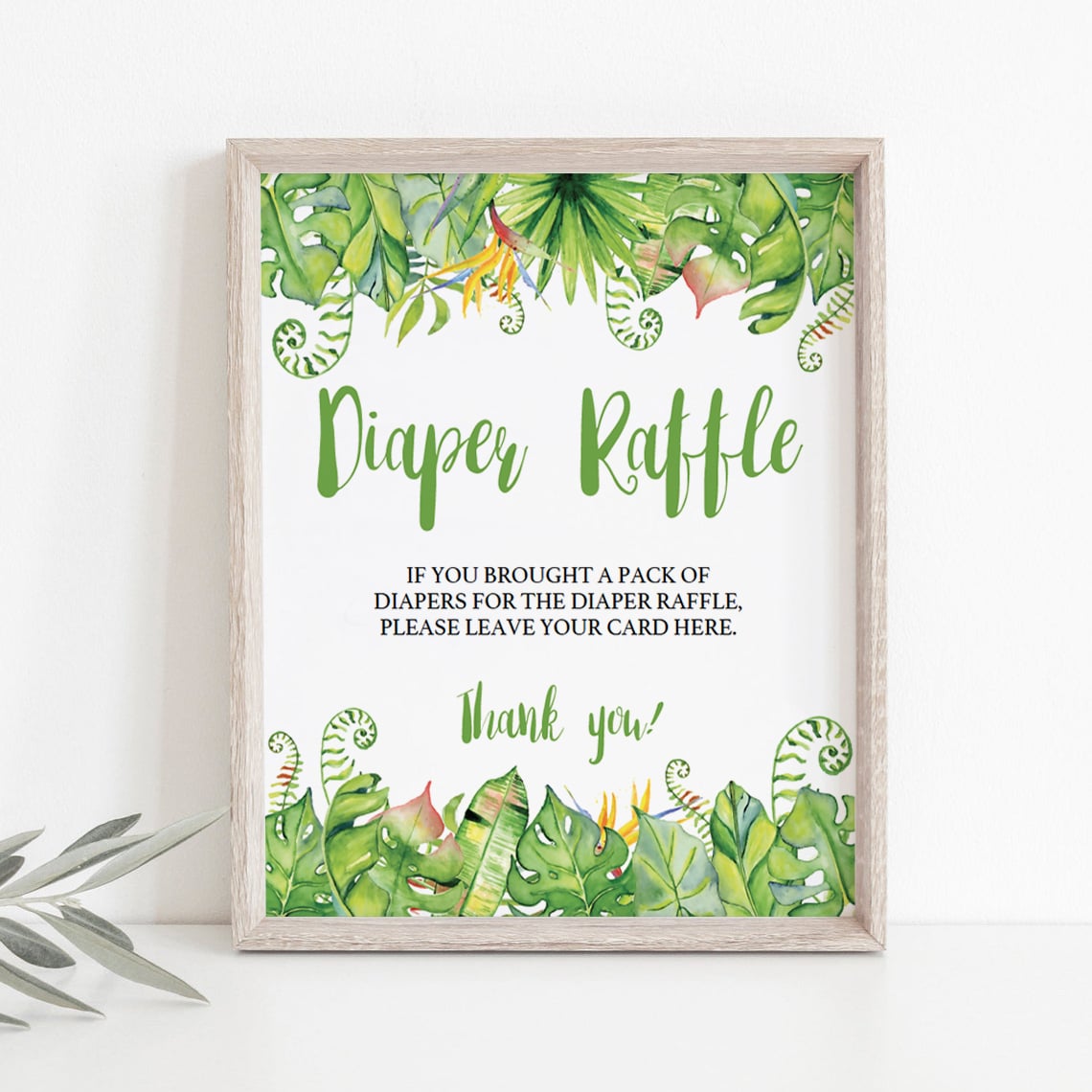 Printable diaper raffle sign for hawaii baby shower by LittleSizzle