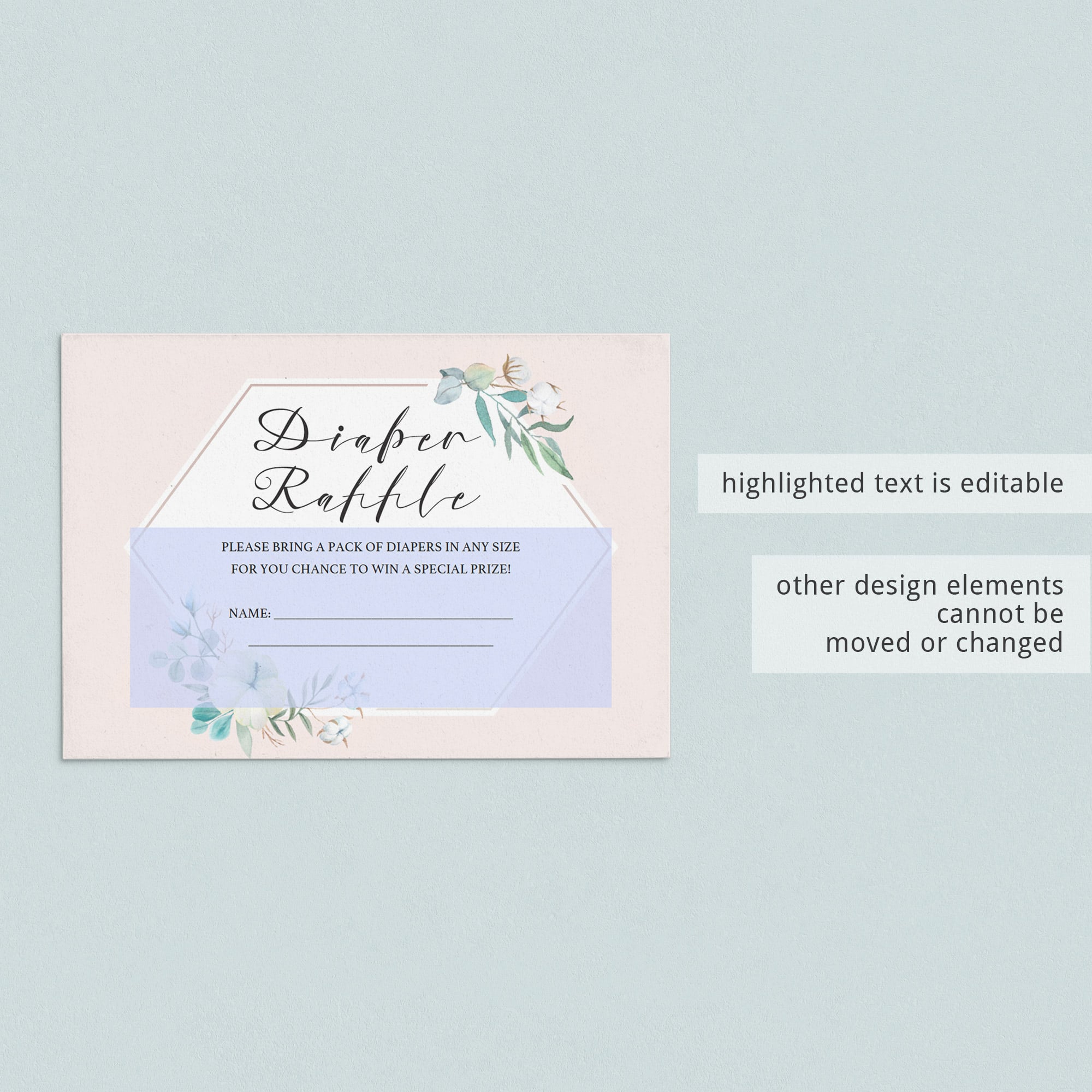 Printable diaper raffle tickets floral baby shower by LittleSizzle