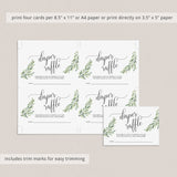 Green Baby Shower Game Editable Diaper Raffle Cards