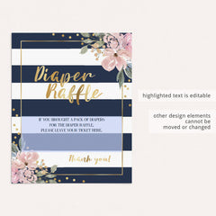 Editable navy and pink shower decor by LittleSizzle