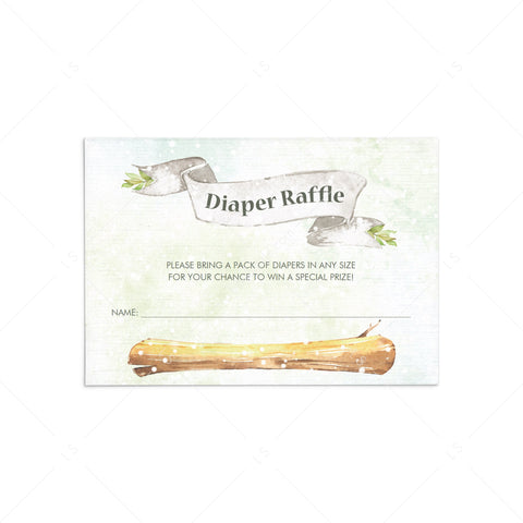 Printable Diaper Raffle Ticket for winter baby shower | Instant ...