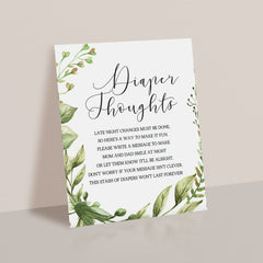 Late Night Diaper Thoughts Baby Shower Game Template