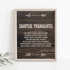 Woods shower diaper thoughts printable sign by LittleSizzle