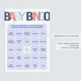 Baby bingo template for boy baby party by LittleSizzle