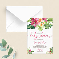 Tropical Baby Shower Invitation Suite Templates