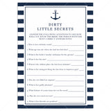 Nautical Bride's Dirty Little Secrets Game Printable by LittleSizzle