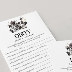 Alternative Bridal Shower Game Dirty Little Secrets Printable
