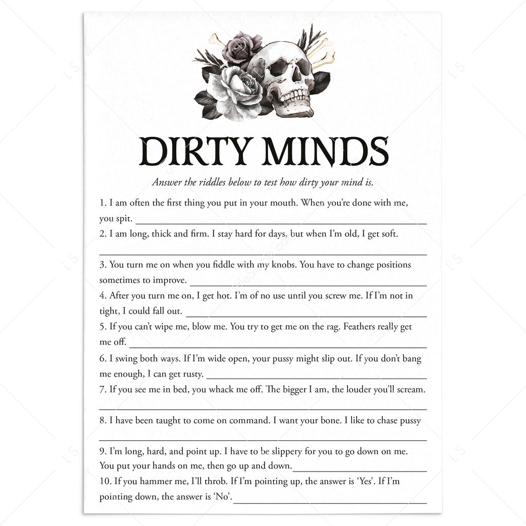 Free Printable Dirty Minds Game