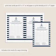 Nautical Hen Party Scattergories Game Printable