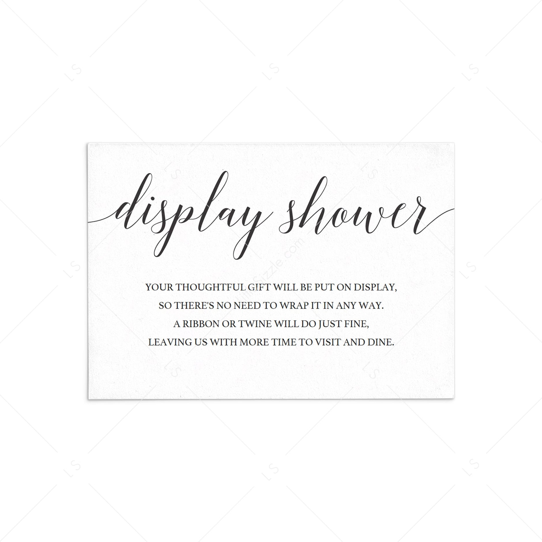 Display Shower Insert Cards | Editable Templates | Instant Download ...