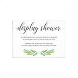 Greenery display shower insert card template by LittleSizzle