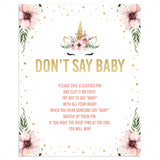 Girl baby shower games dont say baby instructions printable by LittleSizzle