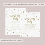 Baby shower game gold confetti dont say baby by LittleSizzle