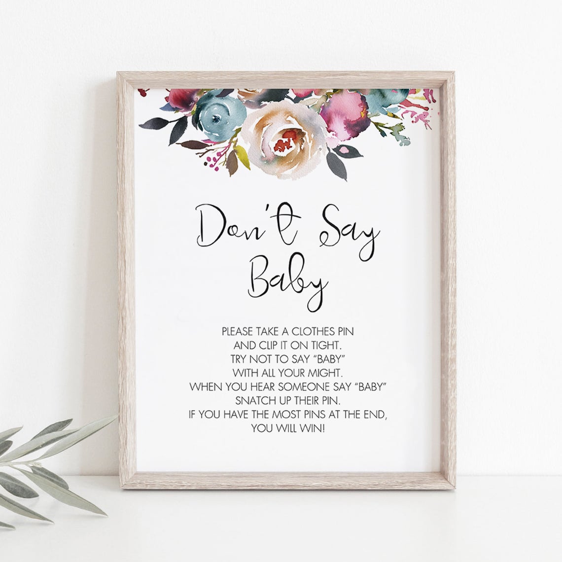 Watercolor fowers on baby shower table signs by LittleSizzle