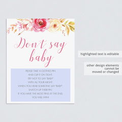 Boho baby shower game templates instant download by LittleSizzle