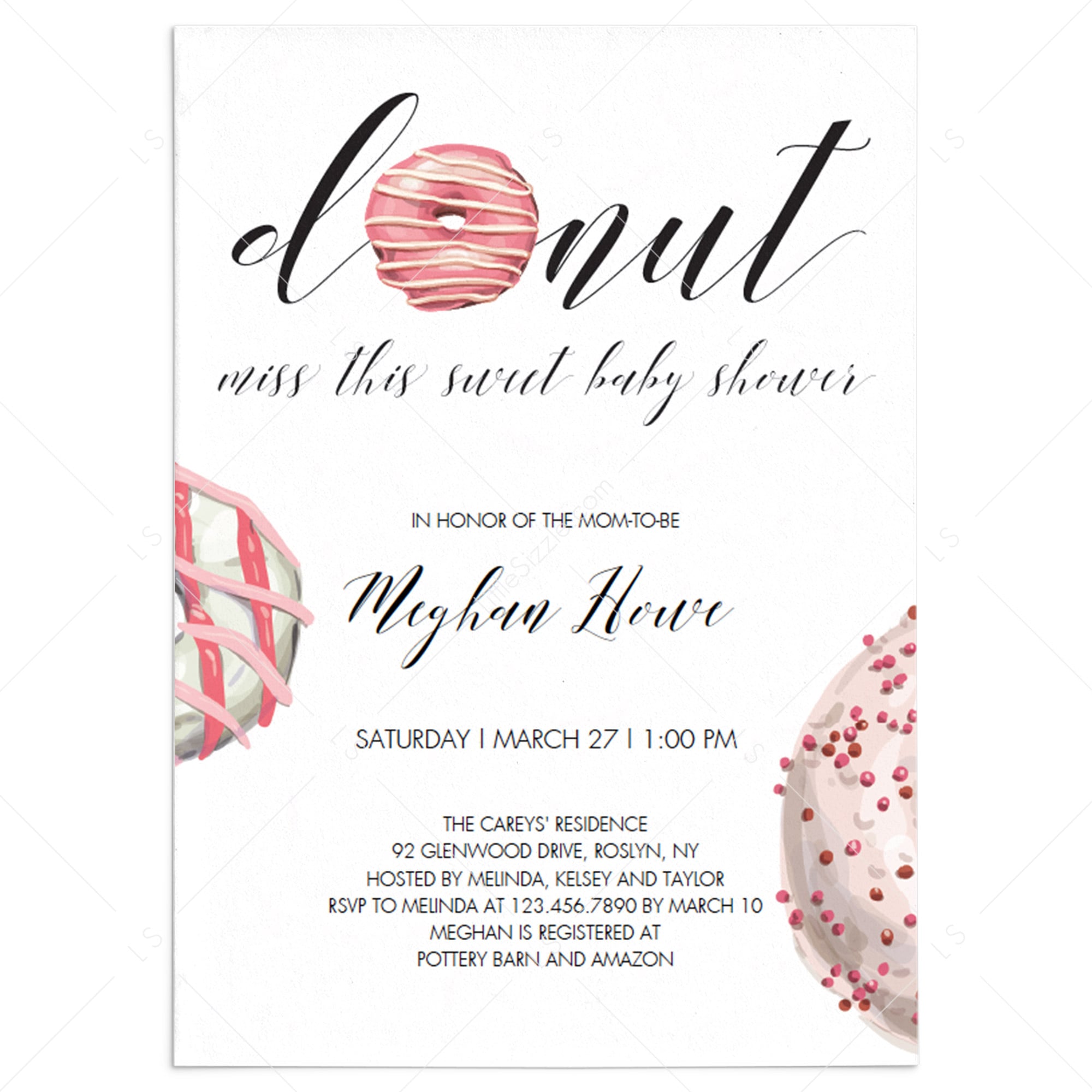 Donut baby shower invitation template by LittleSizzle