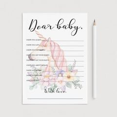 Unicorn Themed Baby Shower Game Printables