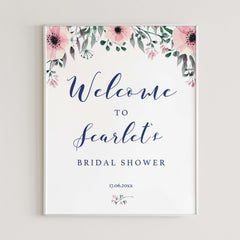 Pink Floral Welcome Poster Editable Template