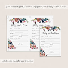 Bohemian flower baby shower games printable by LittleSizzle