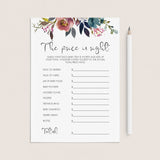 Vintage flowers baby shower game printable price is right by LittleSizzle