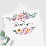 Printable Thank You Card, Favor Tag and Gift List with Purple Flowers