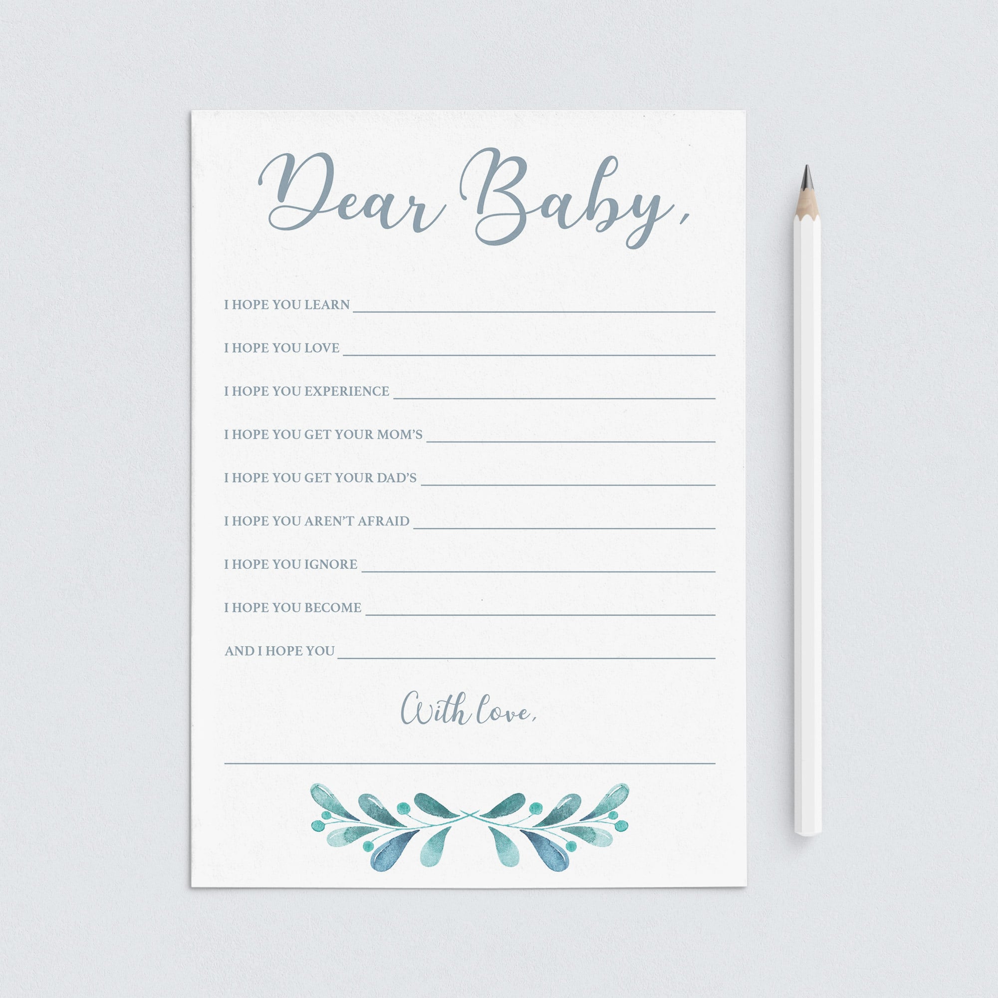 Blue and silver winter baby shower games by LittleSizzle
