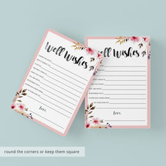 Spring Wedding Well Wishes Cards Printable
