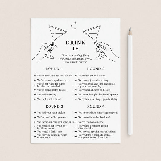 Divorce Party Drinking Game Printable by LittleSizzle