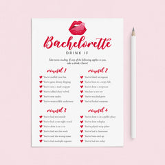 Dirty Bach Party Drink If Game Printable by LittleSizzle