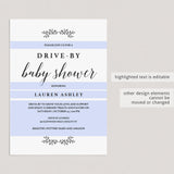 Editable drive-by baby shower invitations instant download by LittleSizzle