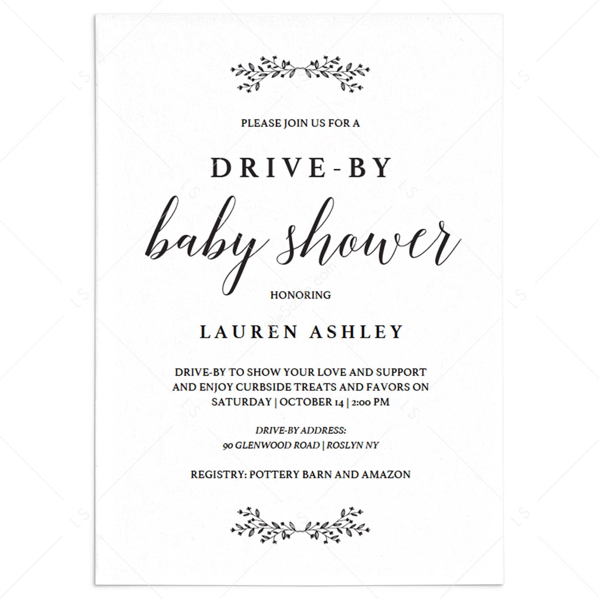 Drive-by baby shower invitation template by LittleSizzle