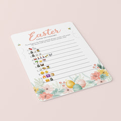 Easter Emoji Pictionary with Answers Printable