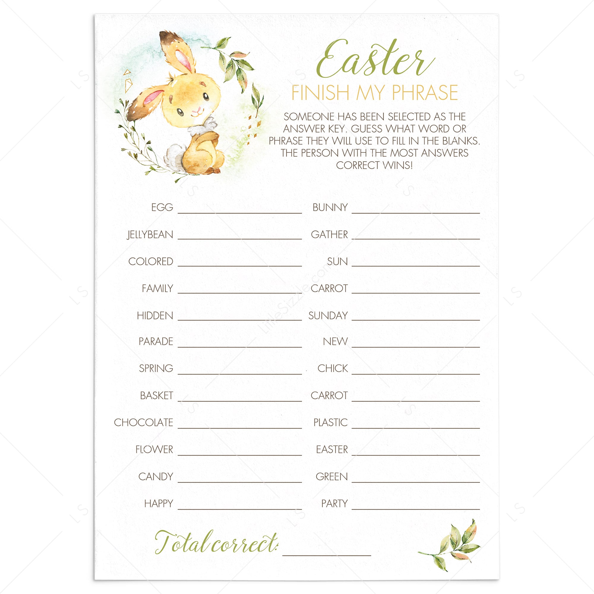 (Virtual) Easter Finish My Phrase Game Download by LittleSizzle