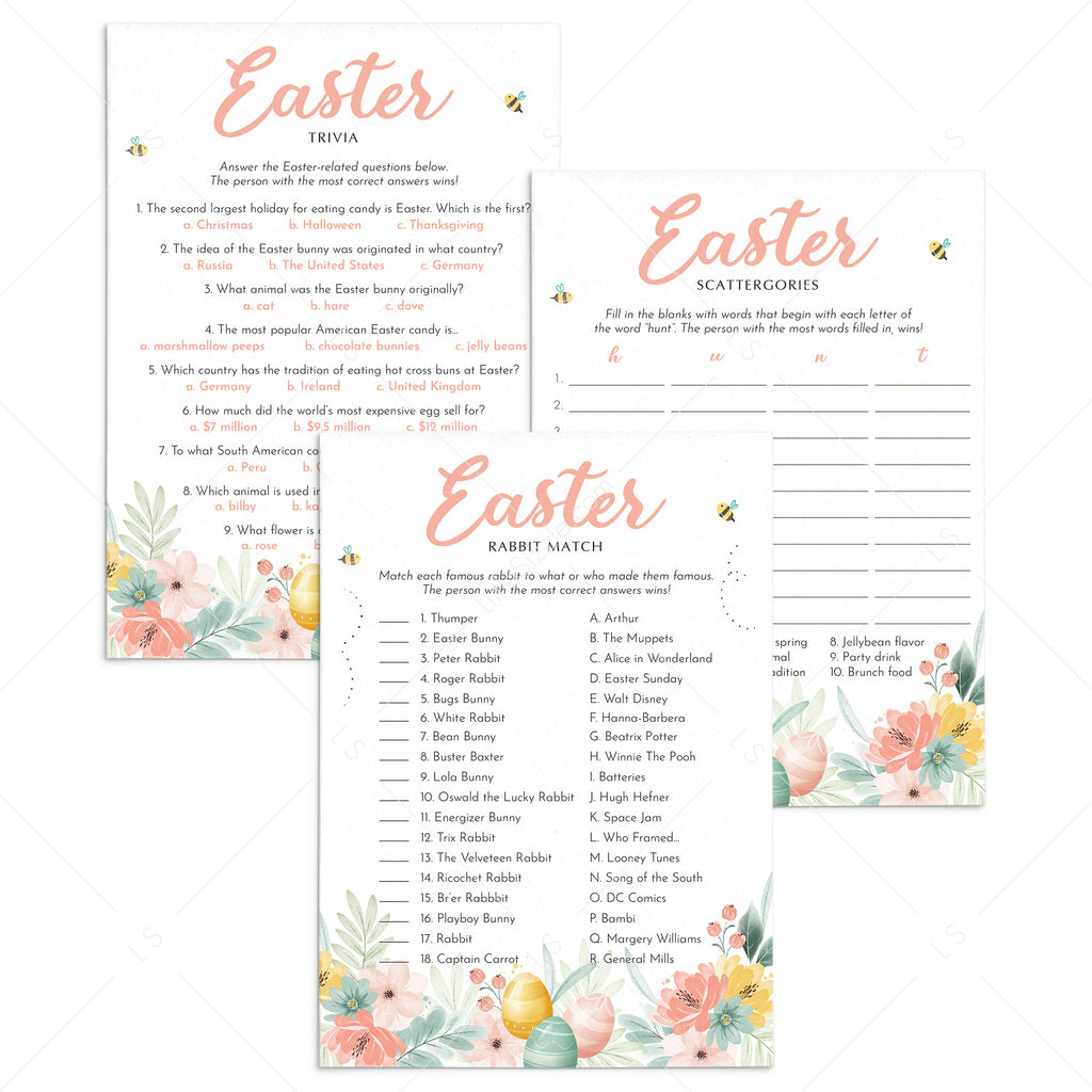 Printable Easter Games for Adults | Instant Download – LittleSizzle