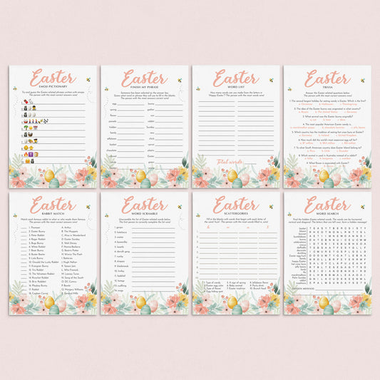 Easter Games for Kids and Adults Printable by LittleSizzle