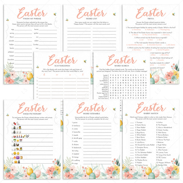 Easter Games and Activities for Kids & Adults | Printable & Virtual ...