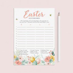 Easter Brunch Game Printable Scattergories by LittleSizzle