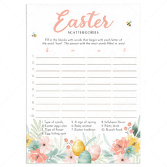 Easter Brunch Game Printable Scattergories by LittleSizzle