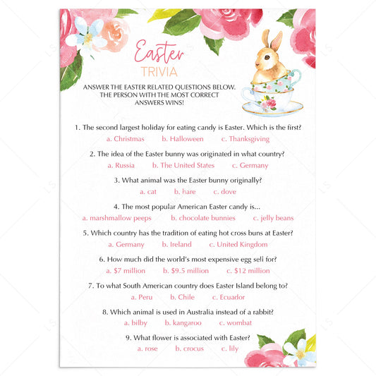 Easter Trivia Game To Print or Play Online by LittleSizzle