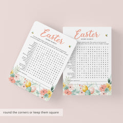 Easter Word Search with Answer Key Printable