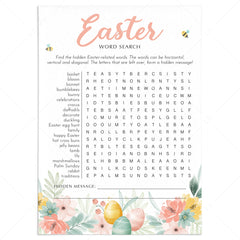 Easter Word Search with Answer Key Printable by LittleSizzle