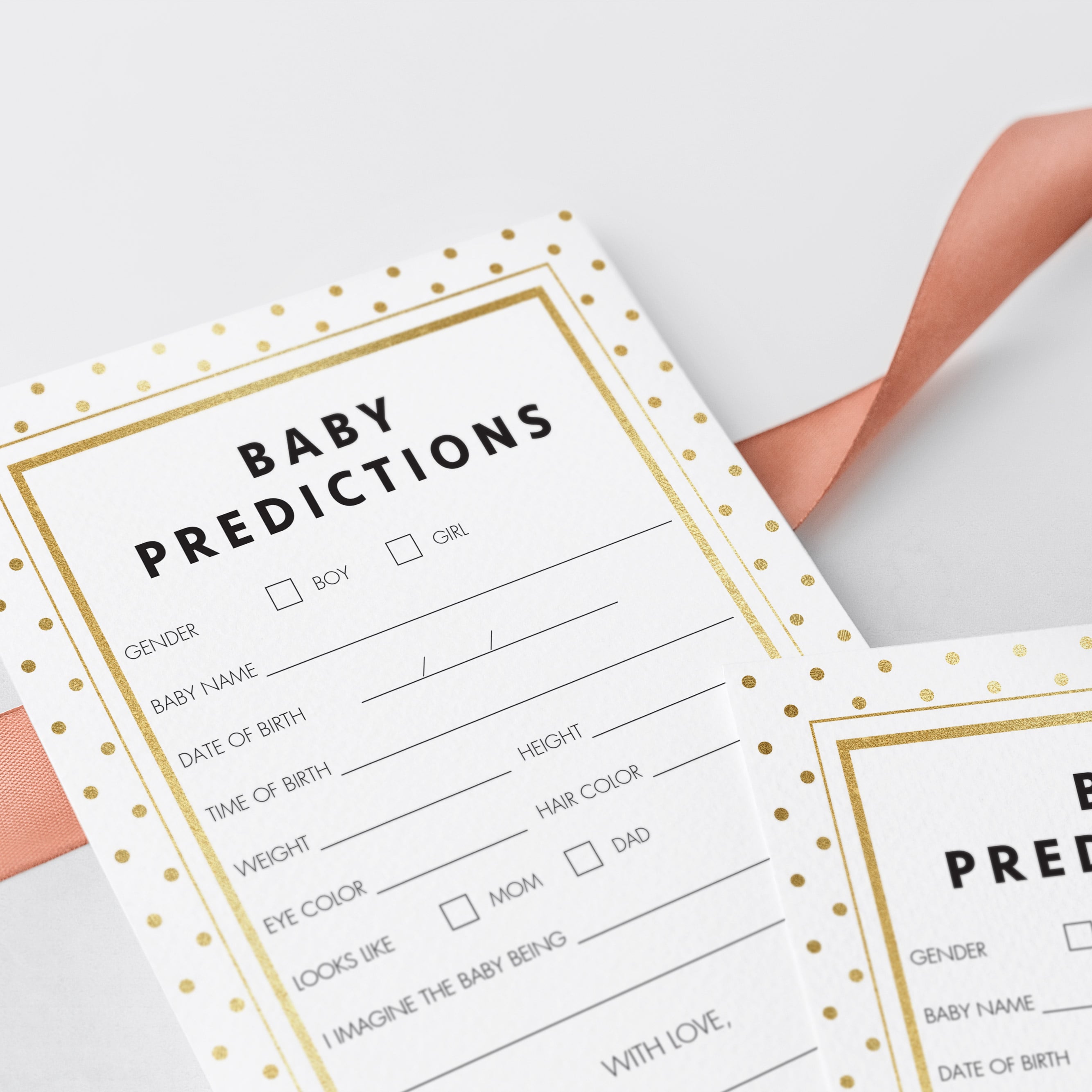 Download gold baby shower game cards for girls by LittleSizzle