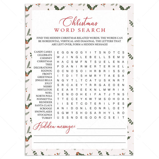 Holiday Word Search Game Instant Download by LittleSizzle