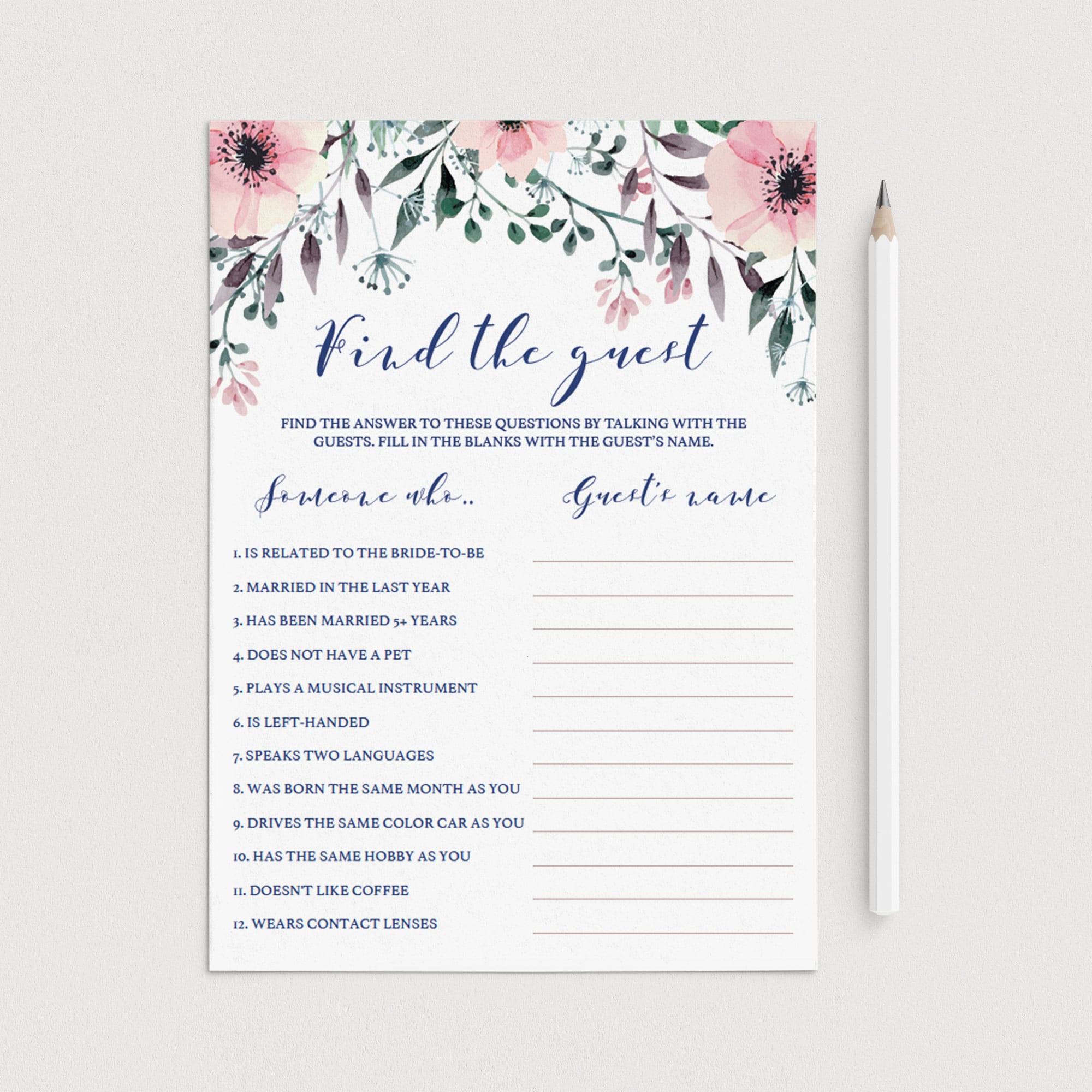 Find the Guest Bridal Shower Games Printable by LittleSizzle