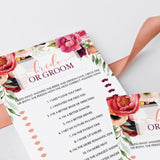 Pink and red roses bridal shower games printables by LittleSizzle