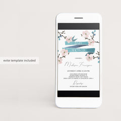 Floral baby shower evite invitation by LittleSizzle