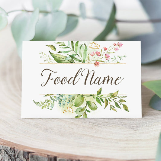 Watercolor baby shower food tent cards by LittleSizzle