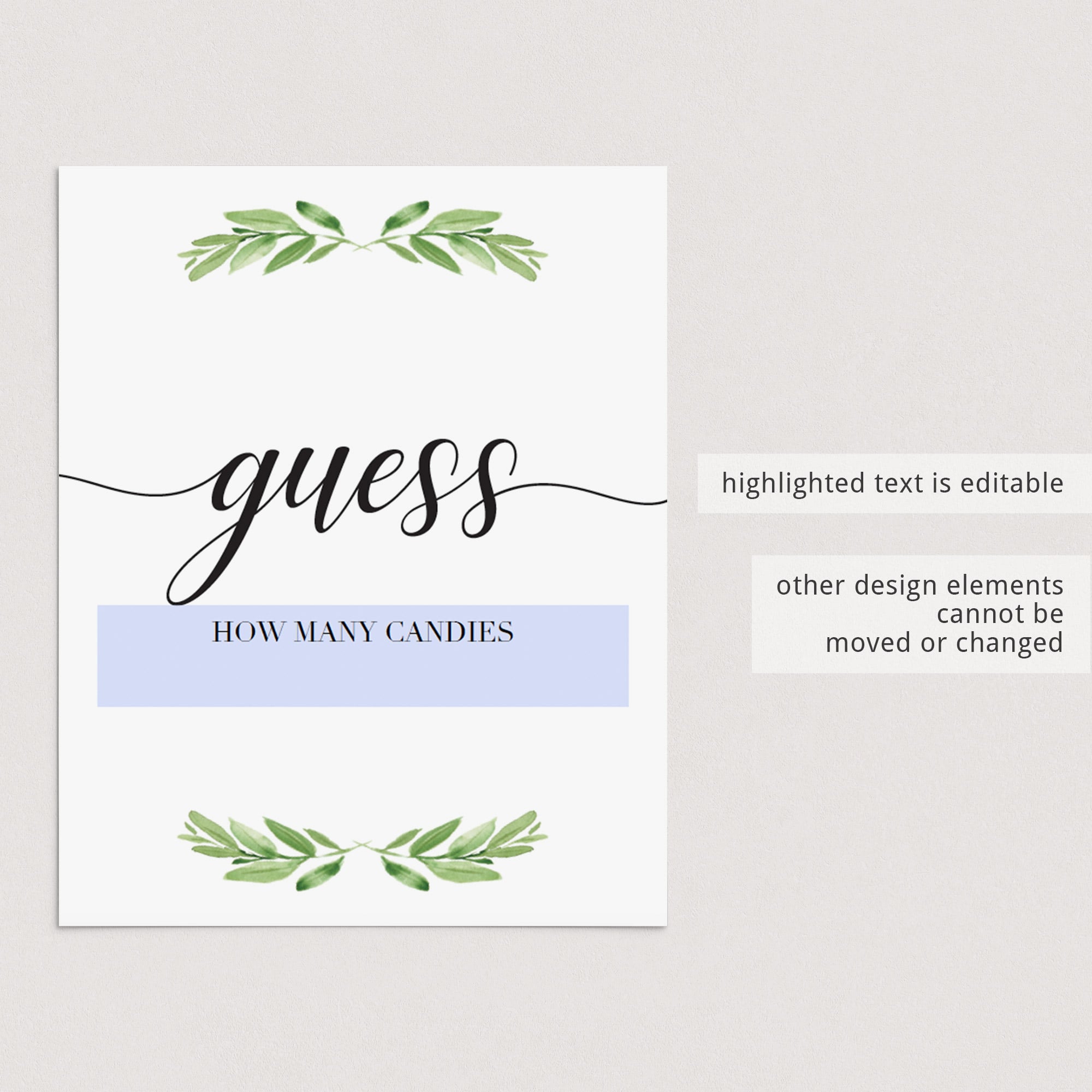Guess how many candies sign and cards printable by LittleSizzle