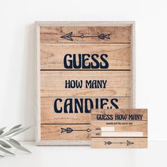 Rustic Baby Shower Guessing Games Printables