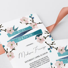 Watercolor pink and blue baby shower invite DIY by LittleSizzle